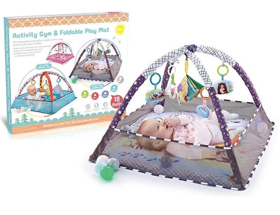 Babygym- Baby Speelkleed – Baby Speelgoed – Baby Speelmat - Zwart