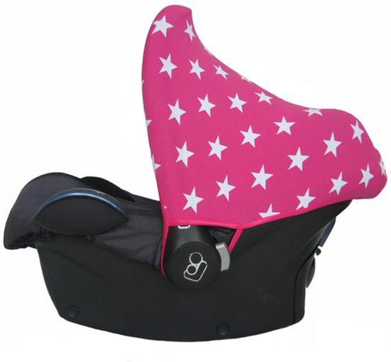 Wallabiezzz Maxi Cosi Zonnekap - Zonnescherm - Universeel - Creert schaduw - Ster Roze