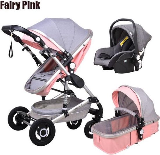 Luxiqo Kinderwagen 3-in-1 - Kinderwagen - Wandelwagen - Buggy - Buggy Kinderwagen - 62 x 105 x 81 cm