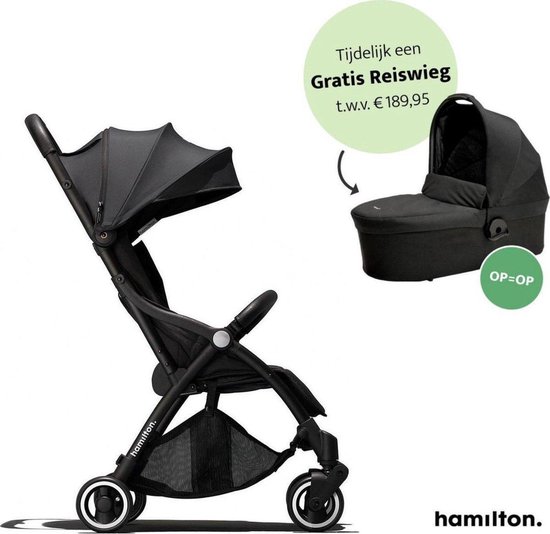 Hamilton One Sport R1 Stroller – 2 in 1 Kinderwagen - Magicfold™ technologie – Buggy – Grijs/Grey + monteerbare Hamilton Essential Black Reiswieg t.w.v. €189,95