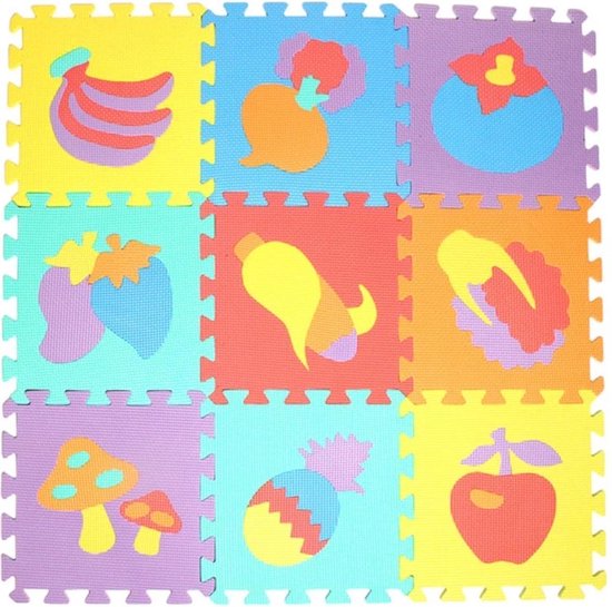 Speelmat Puzzel Fruit - Puzzelmat EVA Foam - Baby - Kind - Speelkleed