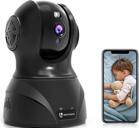 Dakta® Babyfoon | met Camera | met App| Twee Weg Audio | Binnen Beveiligingscamera | Nachtzicht | WiFi | Zwart